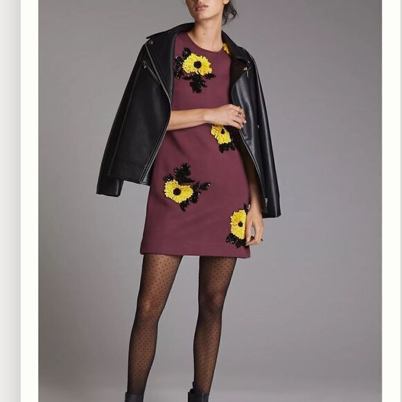 NWT Anthropologie Dhruv Kapoor Sequined Shift Mini Dress - Picture 11 of 14